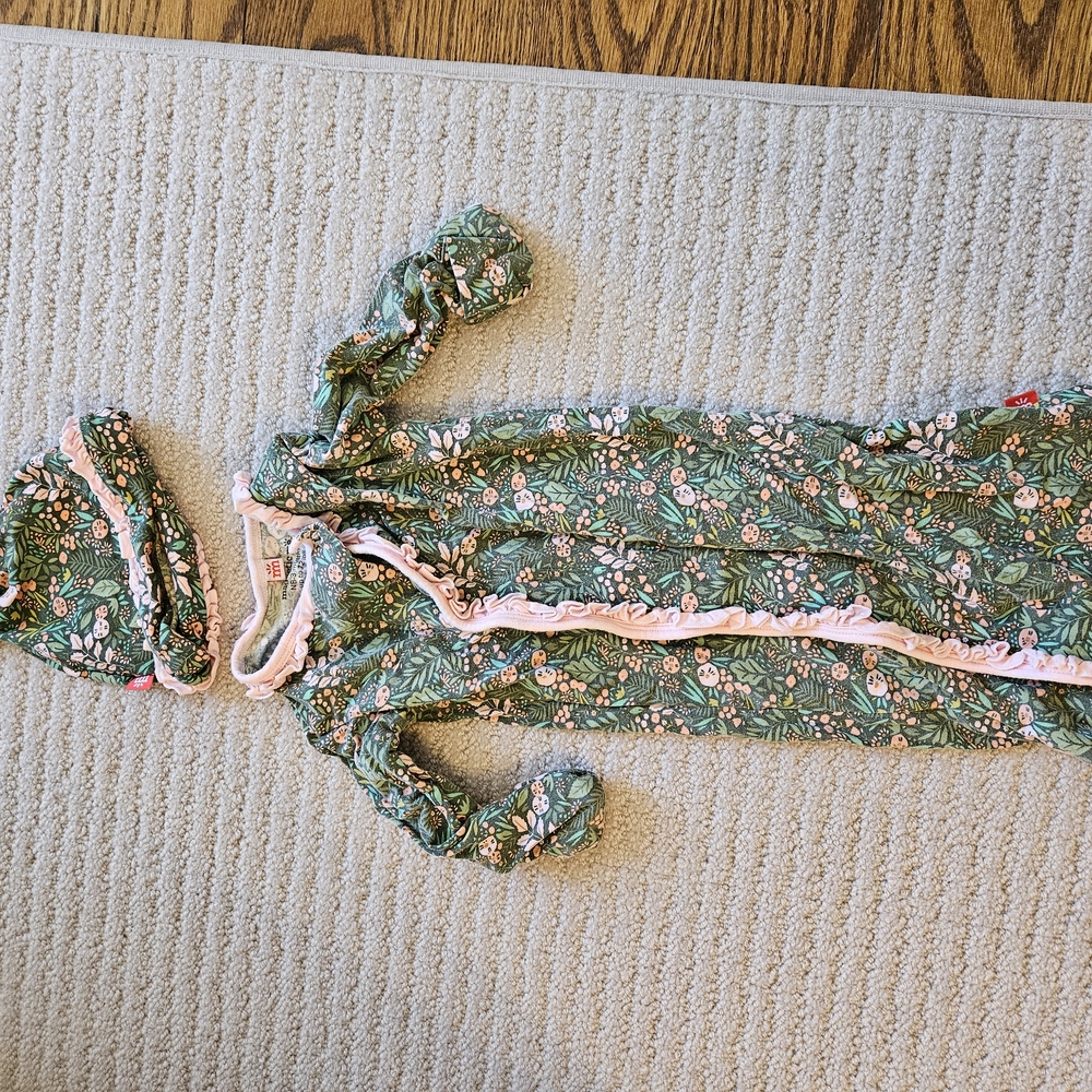 Floral Baby Sleeper with Hat